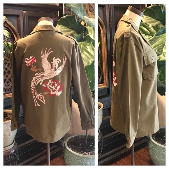 Sloan boho embroidered army utility jacket - Picture 6 of 7
